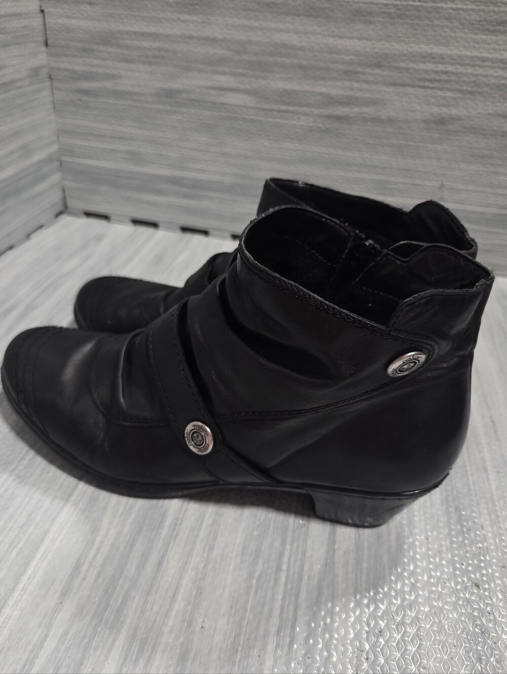 Rieker Lynn Black Ankle Booties MOTO Size EU 40
